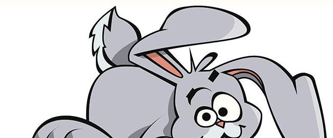 萝里是一只有灰色头发、长耳朵和三瓣嘴的小兔子